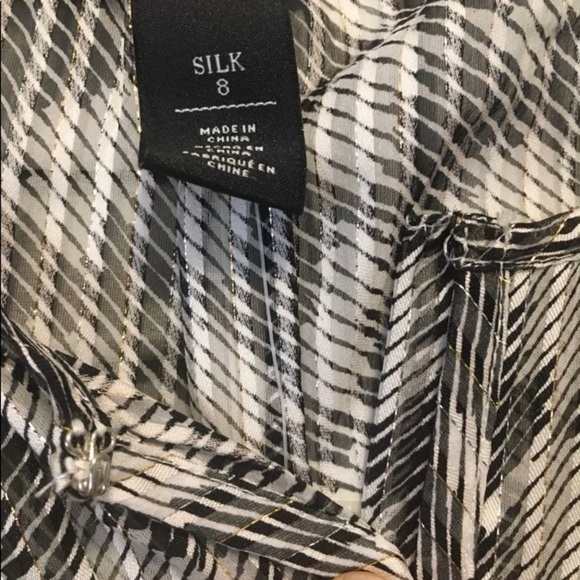 NWT White House Black Market Silk Sheer Blouse - Picture 7 of 12